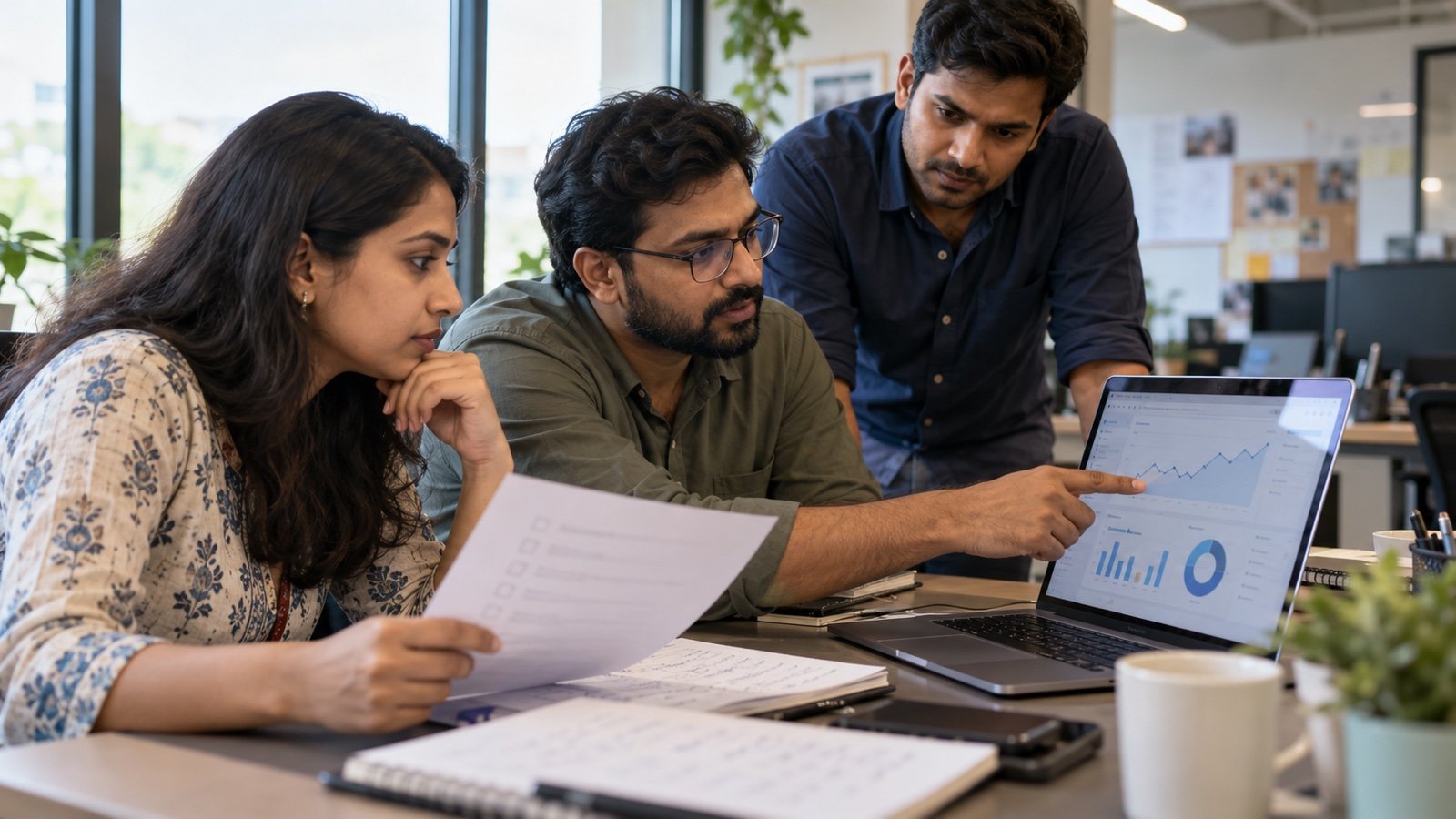 Indian performance marketing team auditing an automated search advertising campaign