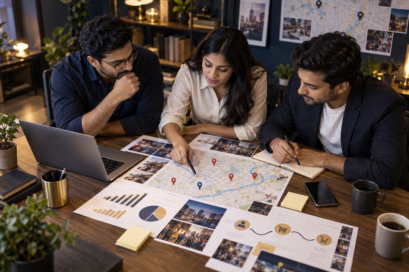 Marketing professionals planning local lead generation campaigns